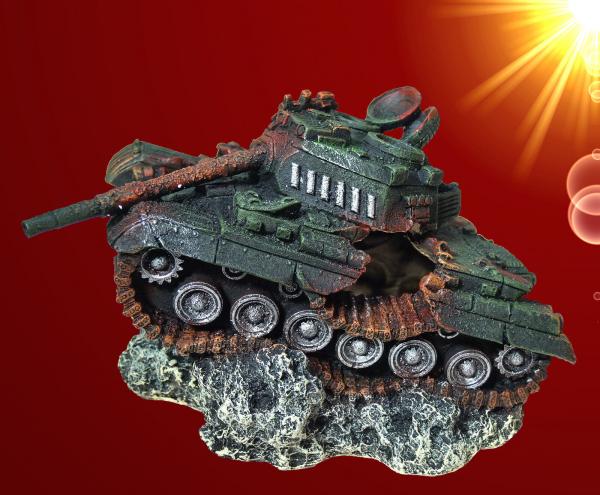 Aquarium Deko großes !!↪ PANZER WRACK XL ↩ Höhle Tank Armee Dekoration Zubehör
