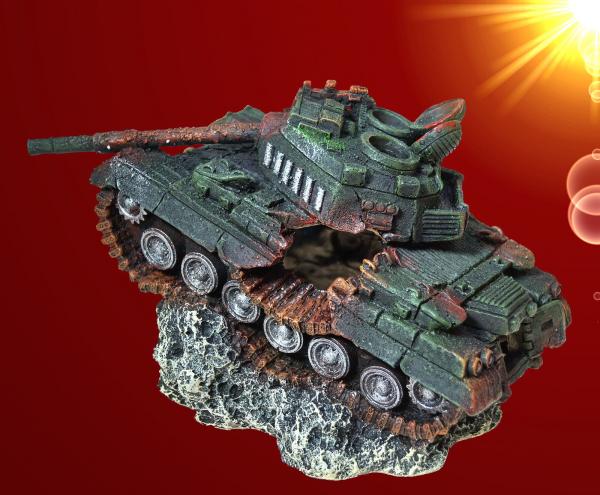 Aquarium Deko großes !!↪ PANZER WRACK XL ↩ Höhle Tank Armee Dekoration Zubehör