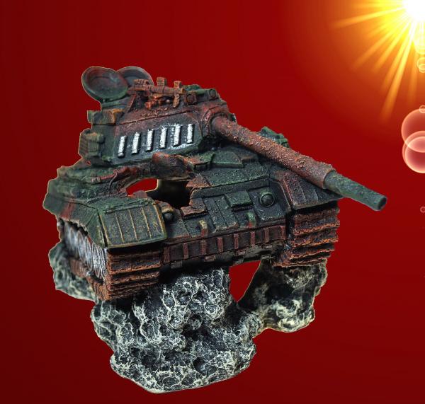 Aquarium Deko großes !!↪ PANZER WRACK XL ↩ Höhle Tank Armee Dekoration Zubehör