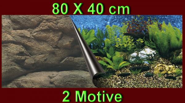 Aquarium Deko 80X40 cm RÜCKWANDFOLIE Fotorückwand Zubehör Poster Dekoration