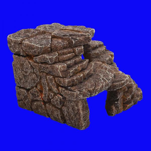 Aquarium Deko ECK TERRASSEN HÖHLE Gr. S Terrarium Dekoration Barsche Zubehör