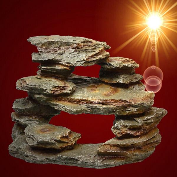 Aquarium Deko TERRASSEN HÖHLEN FELSEN XL Dekoration Höhle Terrarium Zubehör