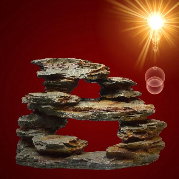 Aquarium Deko TERRASSEN HÖHLEN FELSEN XL Dekoration Höhle Terrarium Zubehör