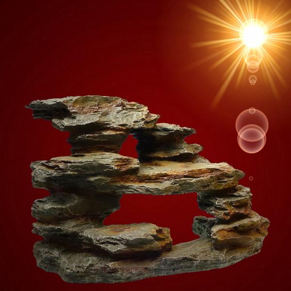 Aquarium Deko TERRASSEN HÖHLEN FELSEN XL Dekoration Höhle Terrarium Zubehör