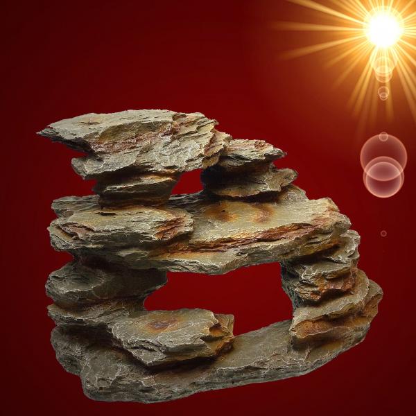 Aquarium Deko TERRASSEN HÖHLEN FELSEN XL Dekoration Höhle Terrarium Zubehör