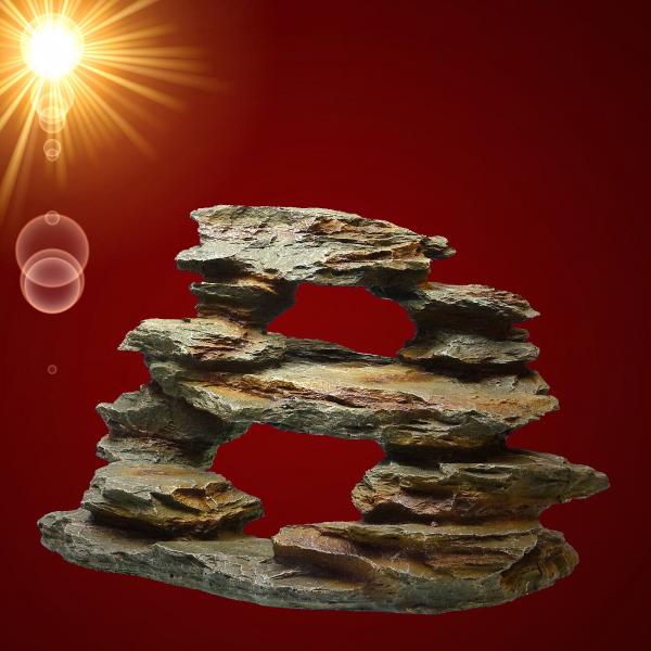 Aquarium Deko TERRASSEN HÖHLEN FELSEN XL Dekoration Höhle Terrarium Zubehör