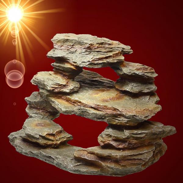 Aquarium Deko TERRASSEN HÖHLEN FELSEN XL Dekoration Höhle Terrarium Zubehör