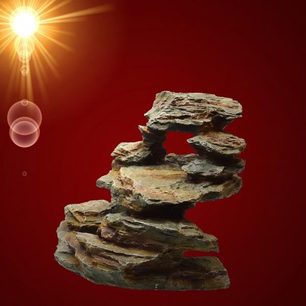 Aquarium Deko TERRASSEN HÖHLEN FELSEN XL Dekoration Höhle Terrarium Zubehör