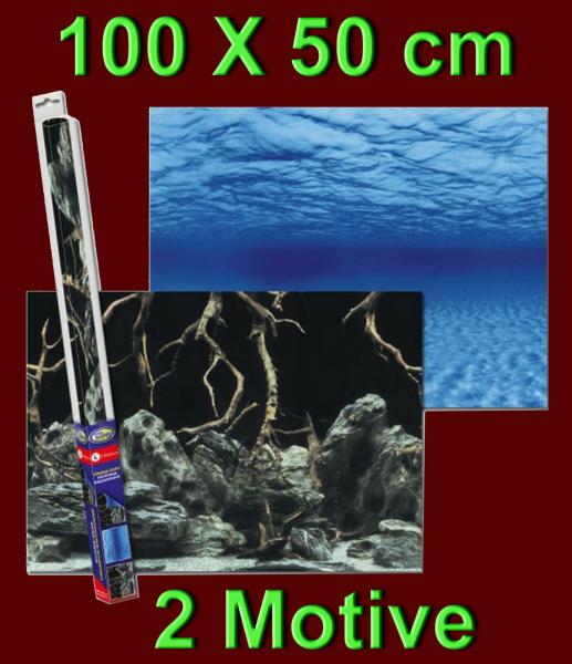 Aquarium Deko RÜCKWANDFOLIE 100 X 50 cm Fotorückwand Zubehör Hintergrund