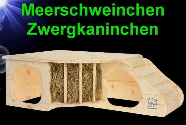 Nager großes HOLZ ZWERGKANINCHEN HAUS Meerschweinchen Zubehör Nest