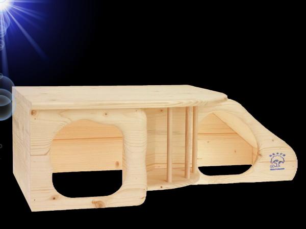 Nager großes HOLZ ZWERGKANINCHEN HAUS Meerschweinchen Zubehör Nest