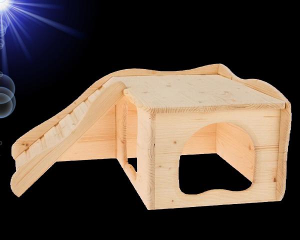 Nager HOLZ ZWERGKANINCHEN MEERSCHWEINCHEN HAUS Zubehör Nest Kaninchen