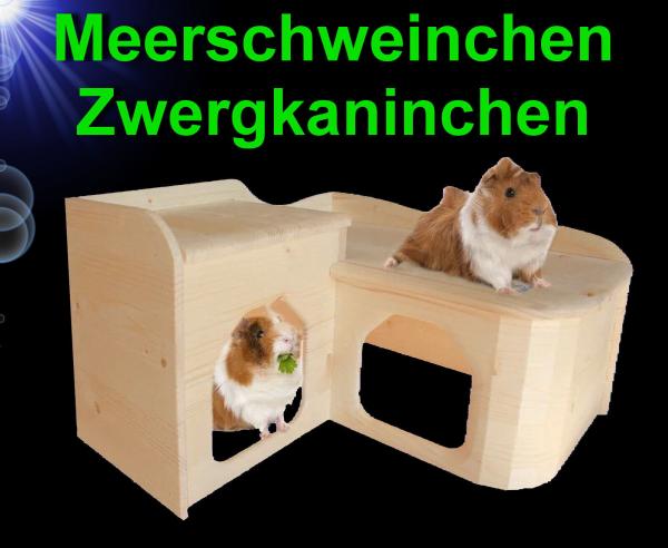 Nager HOLZ ZWERGKANINCHEN MEERSCHWEINCHEN HAUS Zubehör Nest Kaninchen etc.