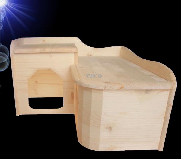 Nager HOLZ ZWERGKANINCHEN MEERSCHWEINCHEN HAUS Zubehör Nest Kaninchen etc.