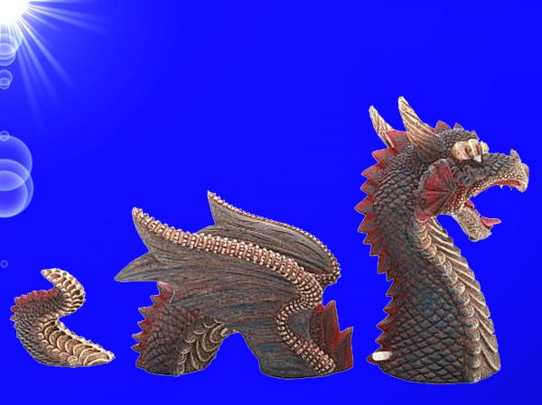 Aquarium Deko SPRUDELNDER DRACHE ➕ LUFTPUMPE ➕ ZUBEHÖR Mystik Dekoration