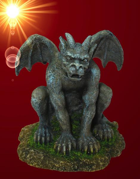 Aquarium Deko GARGOYLE SKULPTUR Zubehör Drachen Dekoration