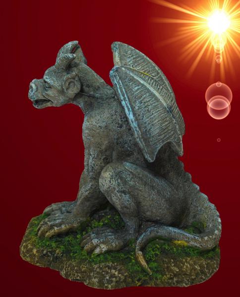 Aquarium Deko GARGOYLE SKULPTUR Zubehör Drachen Dekoration