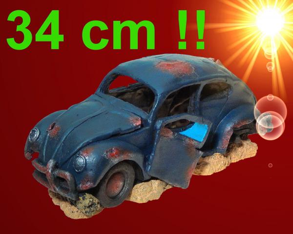 Aquarium Deko großes 34 cm VW KÄFER WRACK Auto Höhle Dekoration Zubehör
