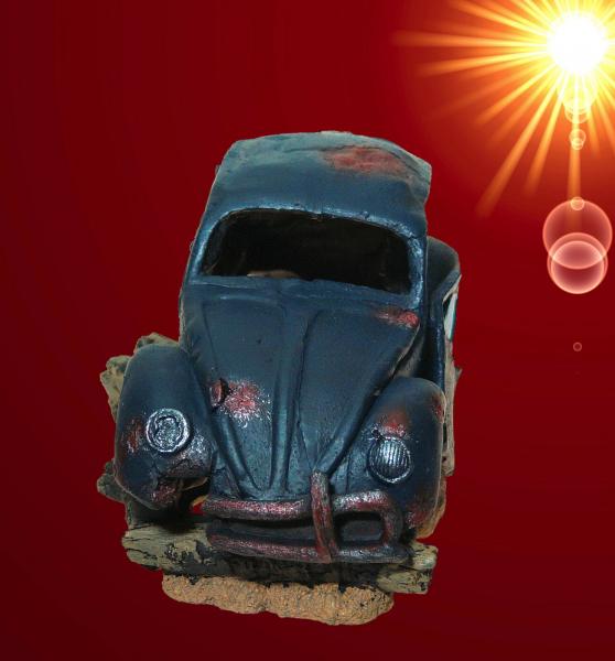 Aquarium Deko großes 34 cm VW KÄFER WRACK Auto Höhle Dekoration Zubehör