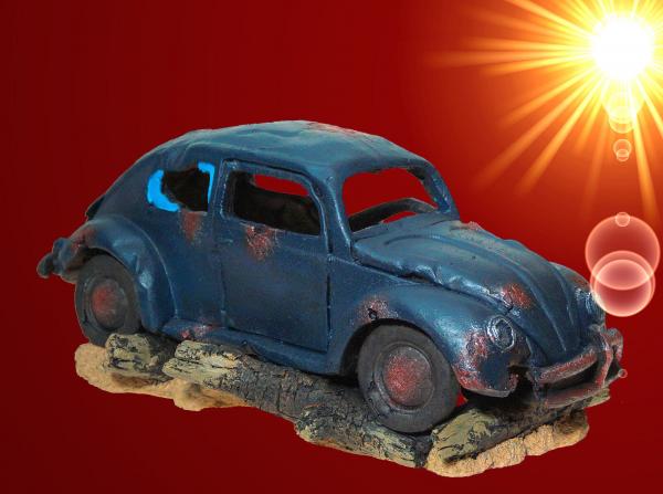 Aquarium Deko großes 34 cm VW KÄFER WRACK Auto Höhle Dekoration Zubehör