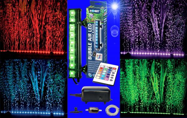Aquarium Deko AUSSTRÖMERLEISTE ➕ LED ➕ FERNBEDIENUNG ➕ LUFTPUMPE Zubehör