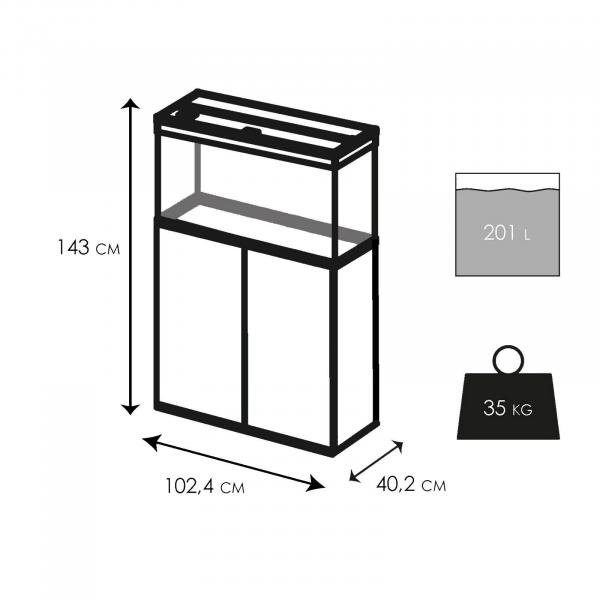 AQUARIUMKOMBINATION CIANO EMOTIONEN PRO 100 BLACK Schrank Aquarium Abdeckung