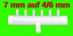 7mm ! Eingang Ausgang 4/6mm 6 WEGE LUFTVERTEILER Aquarium Zubehör Lufthahn