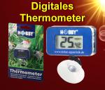 Aquarium digitales  UNTERWASSERTHERMOMETER ✚ SAUGNAPF HOBBY Zubehör Deko Pflege Deko