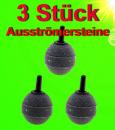 Aquarium Deko 3 STÜCK KUGEL LUFTSTEIN Ø 25 mm  Dekoration Zubehör Luftpumpe .
