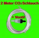 2 METER CO2 SCHLAUCH 6/4mm ✚ VENTIL Aquarium Zubehör Hochdruck Luftschlauch