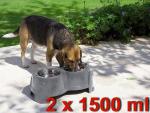 HUNDE FUTTER- UND WASSERNAPF BAR 2 x 1500 ml Fressnapf Doppelnapf Zubehör
