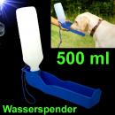 Hunde Katze Reisenapf-Flasche WASSERSPENDER 500ml Trinkflasche Wasserflasche