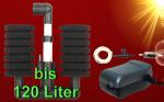 Aquarium Innenfilter bis 120 L SCHWAMMFILTER ✚ LUFTPUMPE ✚ ZUBEHÖR Luftheber