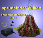 Aquarium Deko sprudelnder VULKAN ✚ LUFTPUMPE ✚ ZUBEHÖR Höhle Luftstein