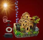 Aquarium Deko bewegliche WASSERMÜHLE ➕ LUFTPUMPE ➕ ZUBEHÖR Dekoration