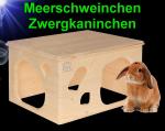 Nager HOLZ ZWERGKANINCHEN MEERSCHWEINCHEN HAUS 2 Eingänge Zubehör Nest