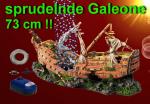 Aquarium Deko !! 73 cm !! GALEONE ➕ LUFTPUMPE SET Schiff Schiffswrack Höhle